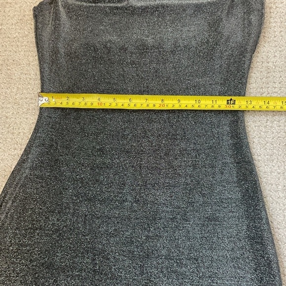 Reformation Jamen Knit Silver Metallic Sparkly Midi Dress Size Medium - Picture 13 of 15